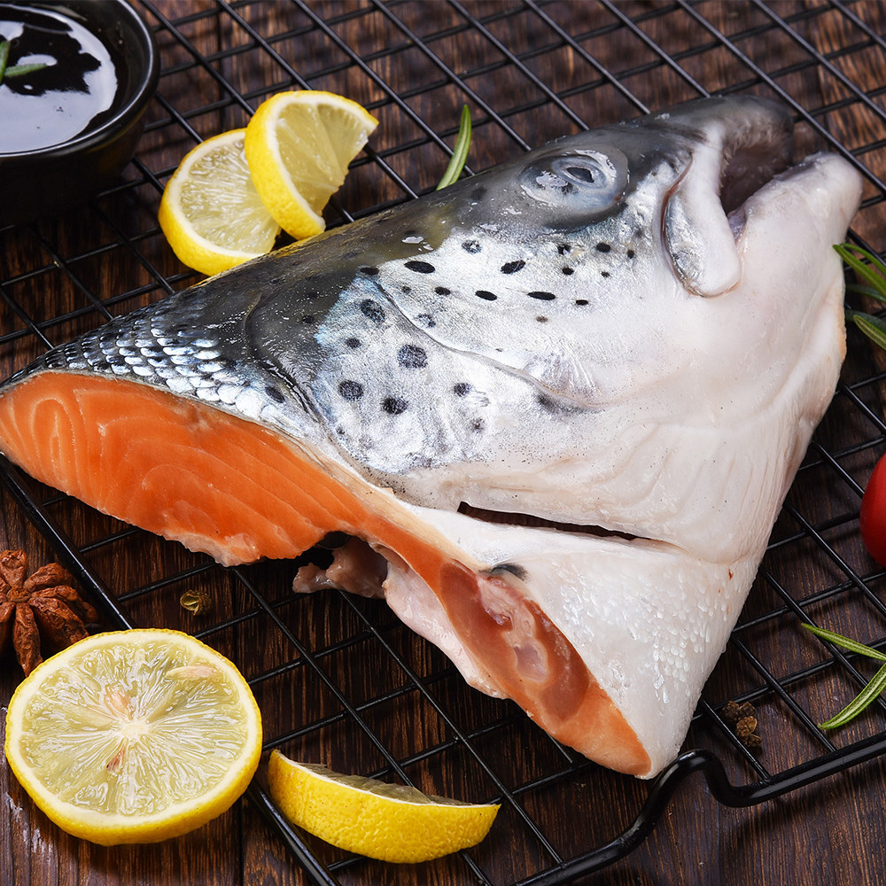 深海日记剁椒三文三文鱼鱼头450g三文鱼