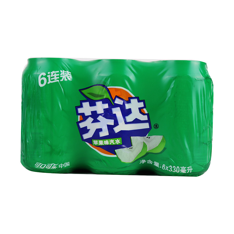 芬达苹果果味汽水饮料330ml6罐碳酸饮料