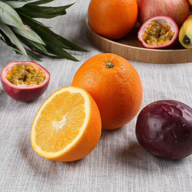 百香果鲜橙组合2粒国产橙