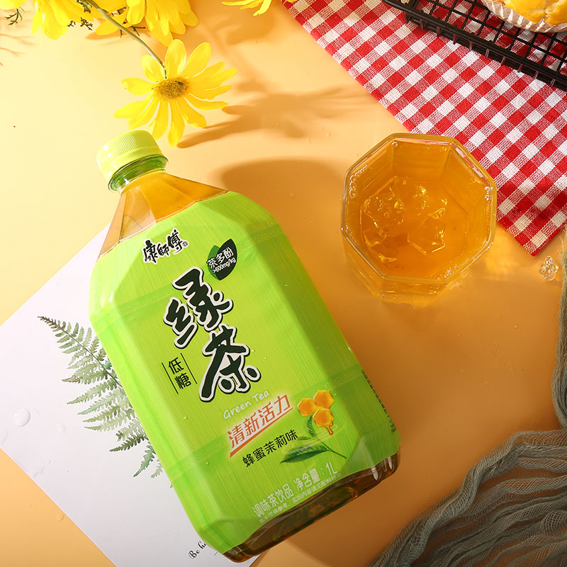 康师傅低糖绿茶1l3瓶茶饮料