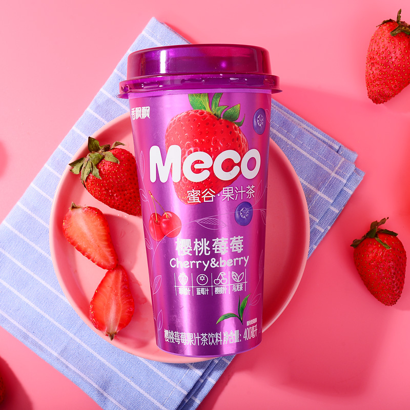 香飘飘樱桃莓莓果汁茶饮料400ml原味营养美味混合茶饮料