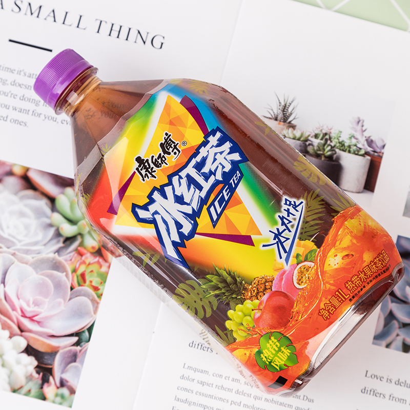 康师傅冰红茶热带水果果味茶饮饮品1l茶饮料