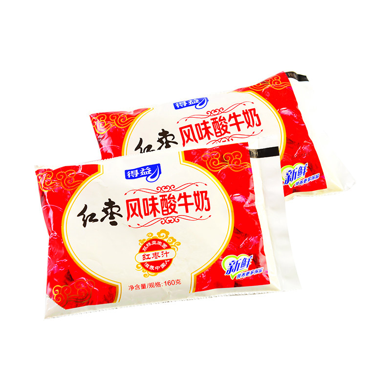 得益大红枣酸牛奶160g袋保加利亚牛乳营养风酸酸奶