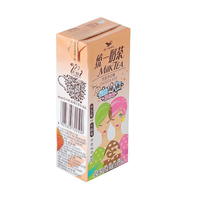统一奶茶(巧克力口味)奶茶饮料250毫升/盒