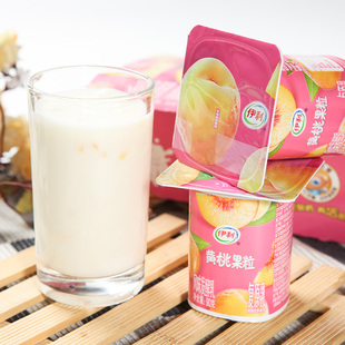 伊利黄桃果粒大果粒风味发酵乳90克 组优质奶源 8杯