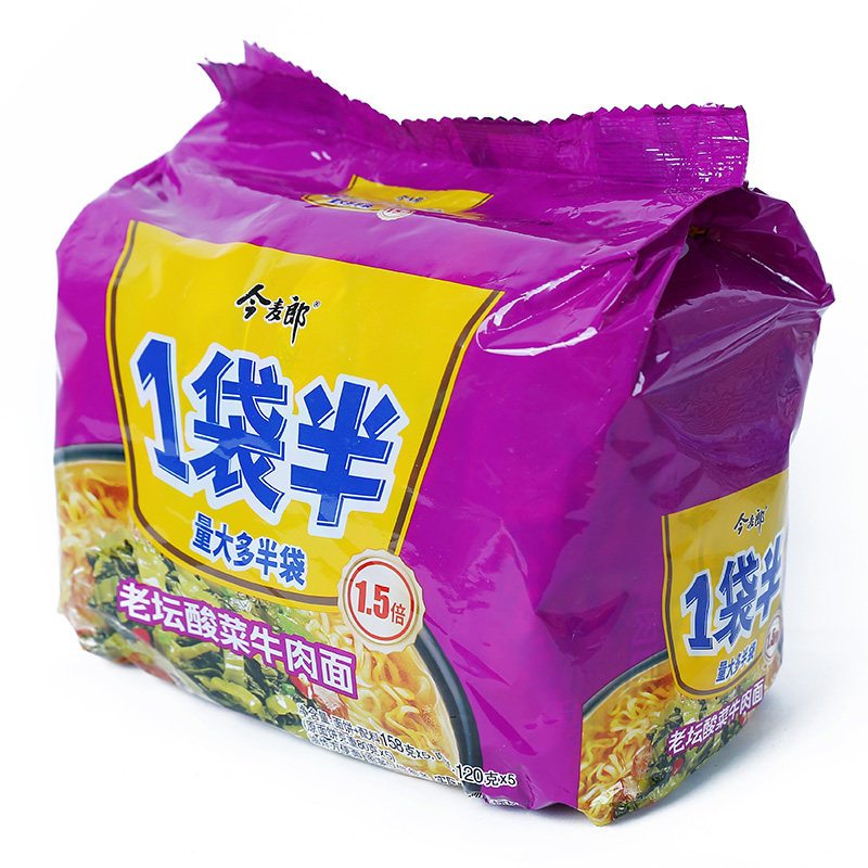 今麦郎一袋半老坛酸菜牛肉五连包