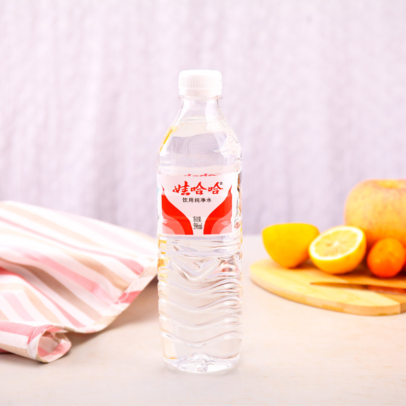 娃哈哈纯净水596ml12瓶纯净透明自在饮用水矿泉水饮用水