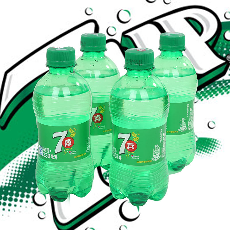 七喜汽水pet330ml12瓶碳酸饮料