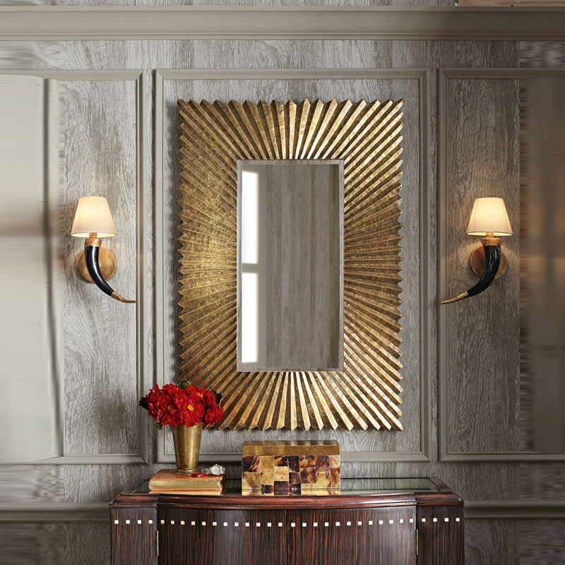 方形镜子金属木框乡村客厅玄关大厅边桌装饰其他