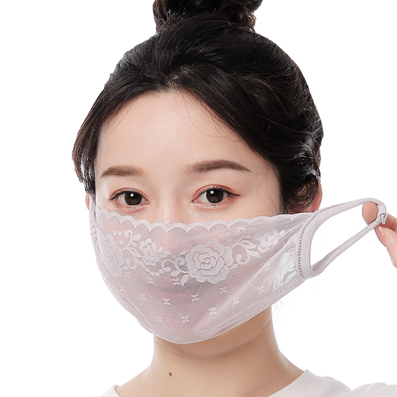 春夏季单层蕾丝女士口罩性感时尚遮阳防晒防尘口罩