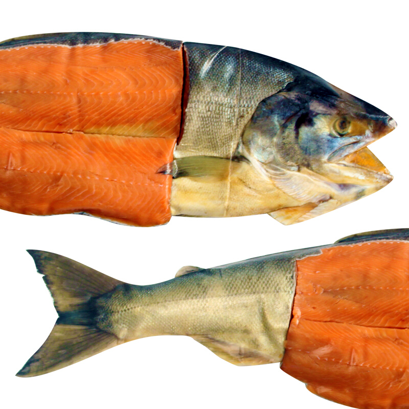 东北特产 抚远野生大马哈鱼 腌制整条咸鱼3斤 送礼佳选包邮