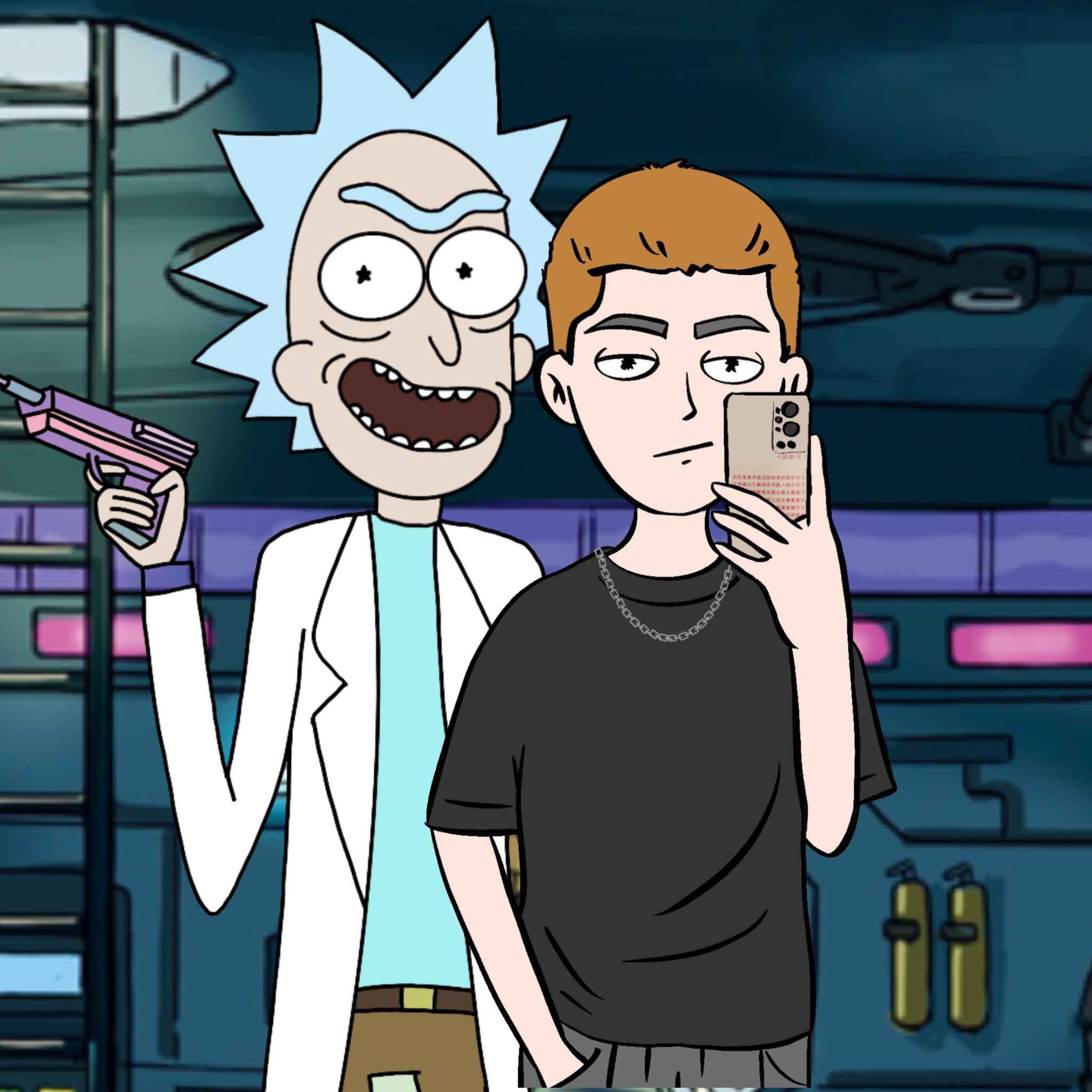 定制瑞克莫蒂手绘头像情侣微信约稿原创欧美手绘真人漫画