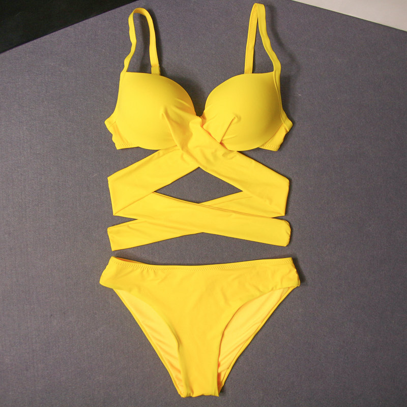 欧美ins性感大胸bikini两件件套装小聚拢比基尼比基尼