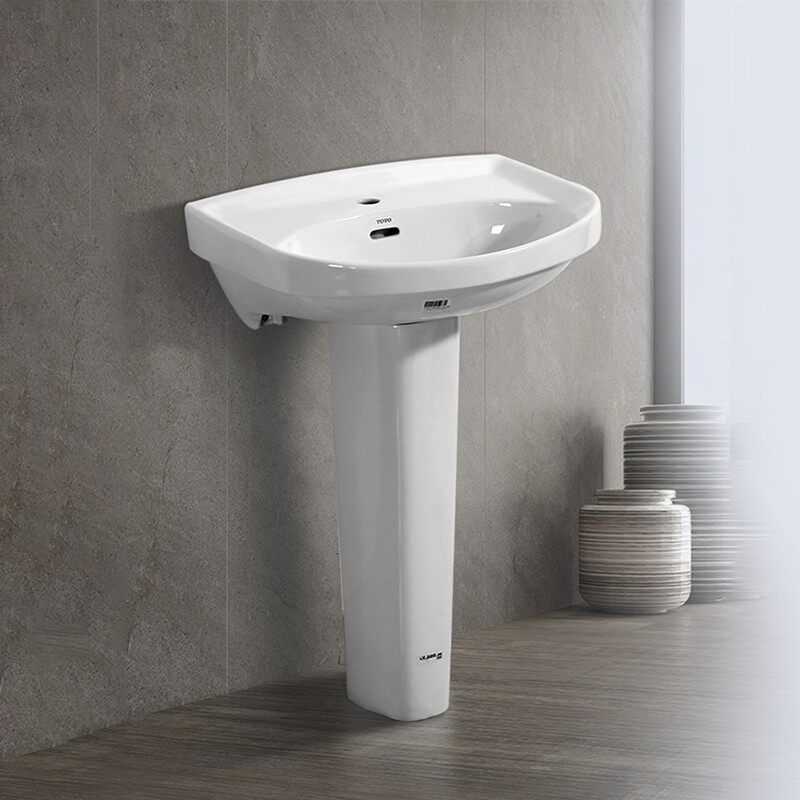 toto立柱柱式台盆落地洗手盆洗脸盆单孔一体lwn251cb立柱盆
