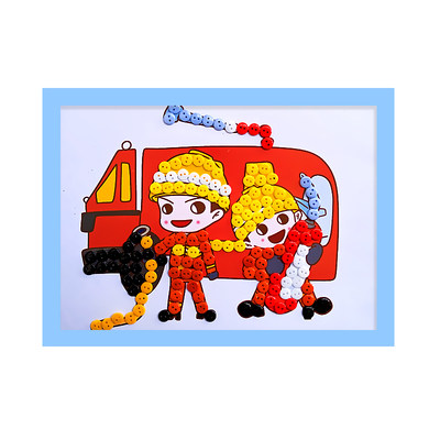 防火消防主题安全儿童手工diy制作幼儿园学生活动手工创意粘贴类