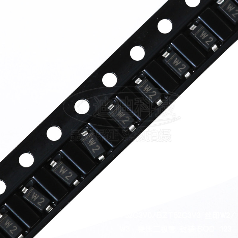 稳压二极管bzt52c3v03v3丝印w2w3贴片3v3.3v二极管