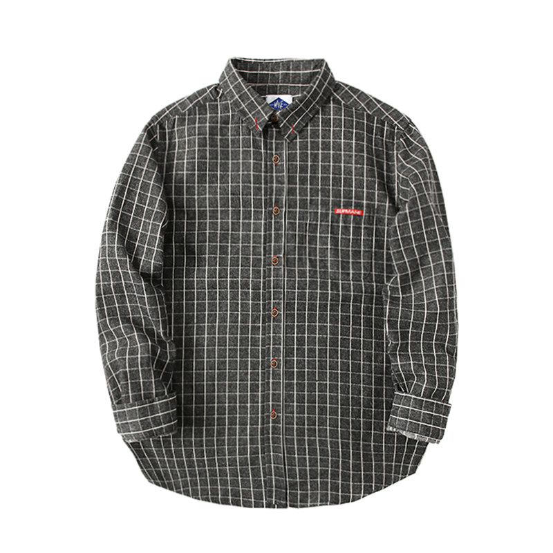 mane潮牌港风斯文败类衬衫男格子韩版潮流休闲宽松衬衣长袖日系