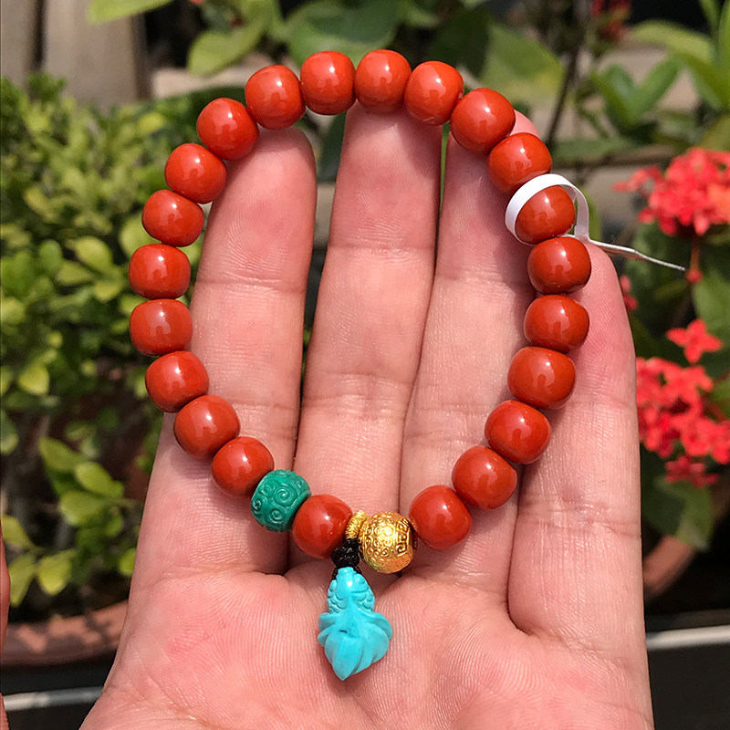 手串搭配红满柿子老型南红结缘瓦西毕业设计手链