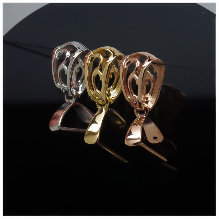 翡翠镂空吊坠18k挂扣g750臻怡18k瓜子扣头其他