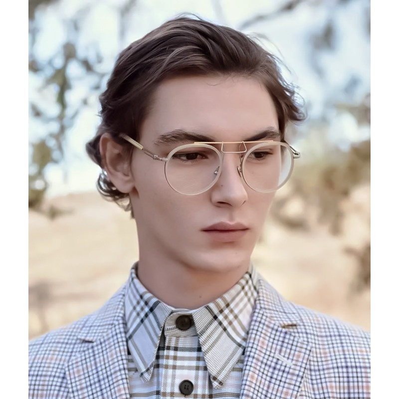 calvinkleinck眼镜架双梁复古圆框英伦风时尚男女框架镜ck1870