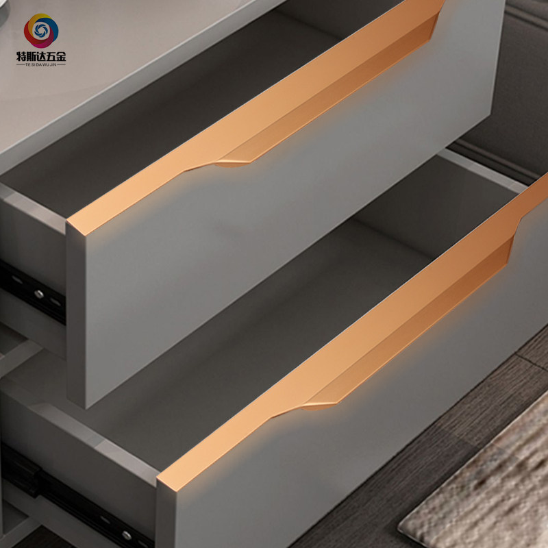 加长隐形柜门门拉手轻奢嵌入式现代简约橱柜隐藏衣柜小拉手