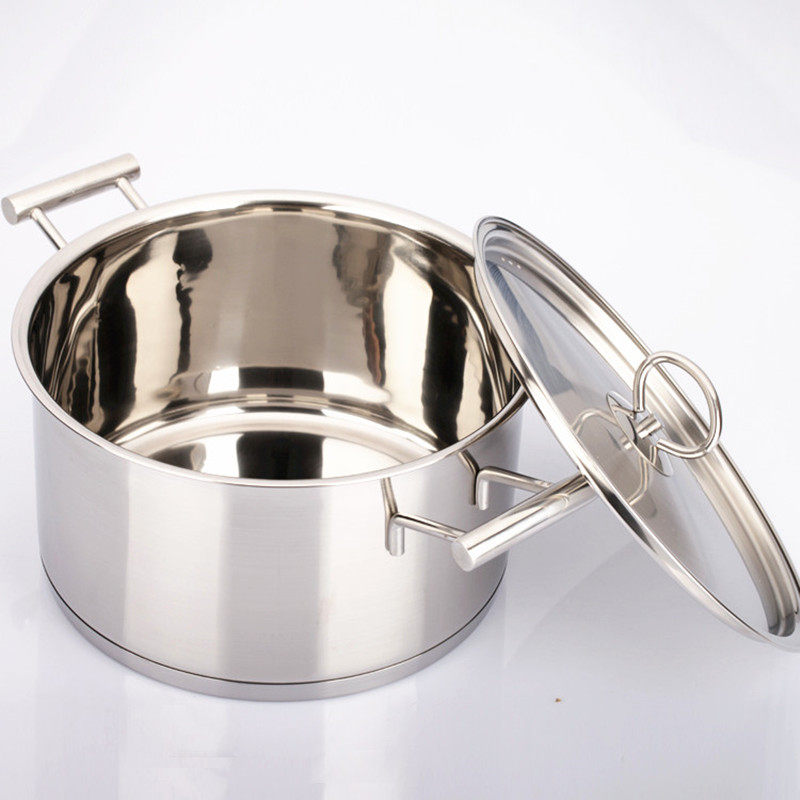 顺达20cm复底直身煮锅 304不锈钢汤锅 加厚汤锅 电磁炉通用