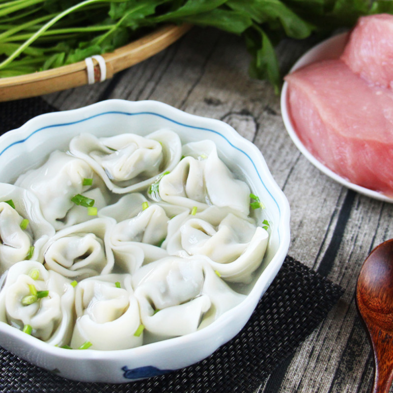 速冻湾仔码头荠菜猪肉青菜香菇馄饨速食早餐水饺