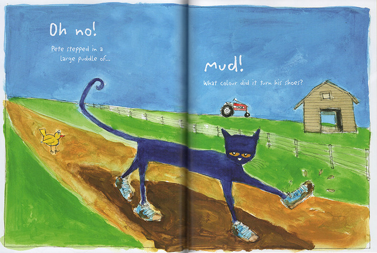 英文原版绘本petethecatilovemywhiteshoes皮特猫我爱白鞋子吴敏兰