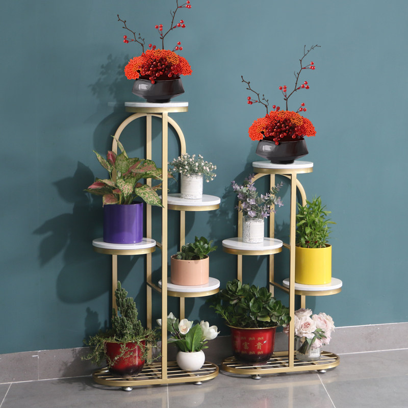 铁艺花架子客厅室内简约现代多层落地式轻奢花架花架