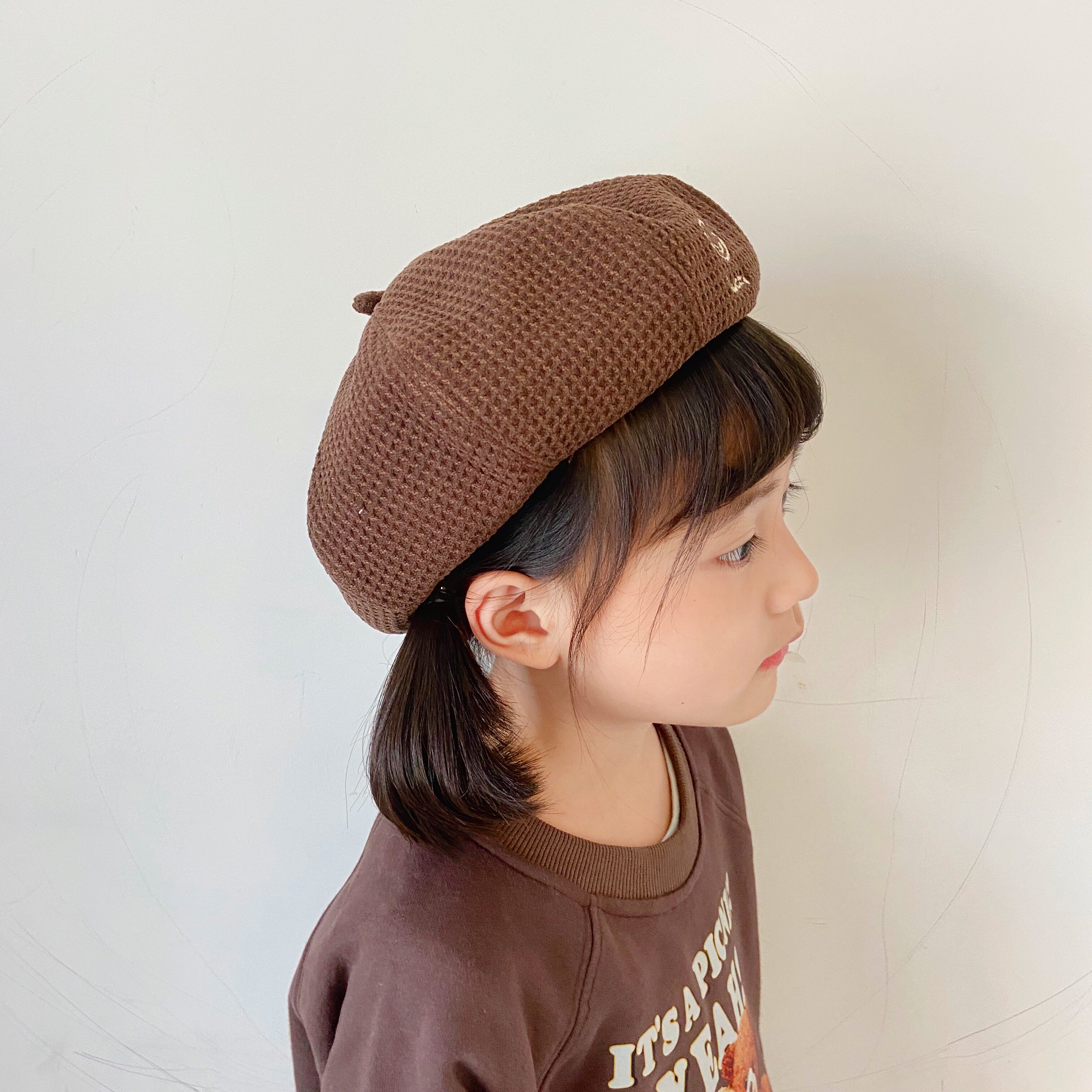 2021年儿童帽子早秋新款贝雷帽女童潮薄款宝宝南瓜帽子