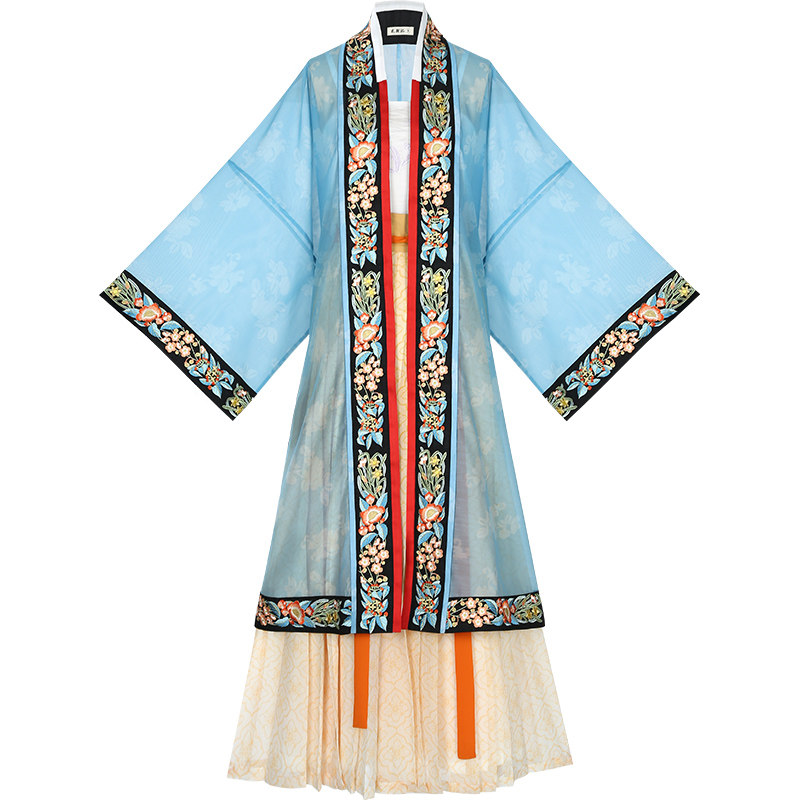 淑姬大宋人物谱下花朝刺绣对襟长衫汉服