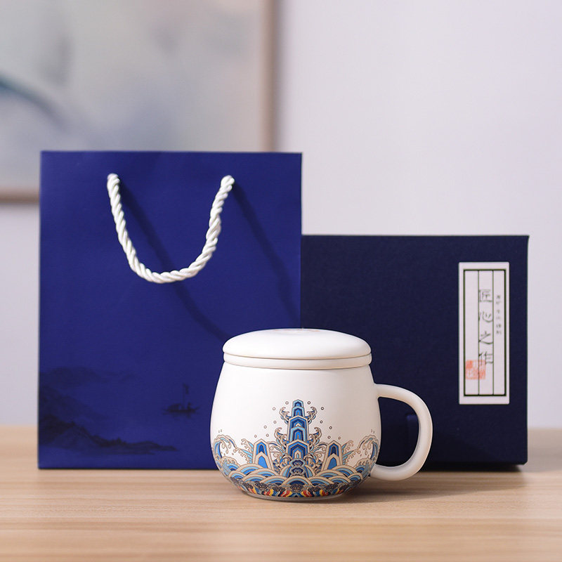 国潮故宫文化御猫杯中国风招财猫陶瓷马克杯水杯文创礼品礼物定制
