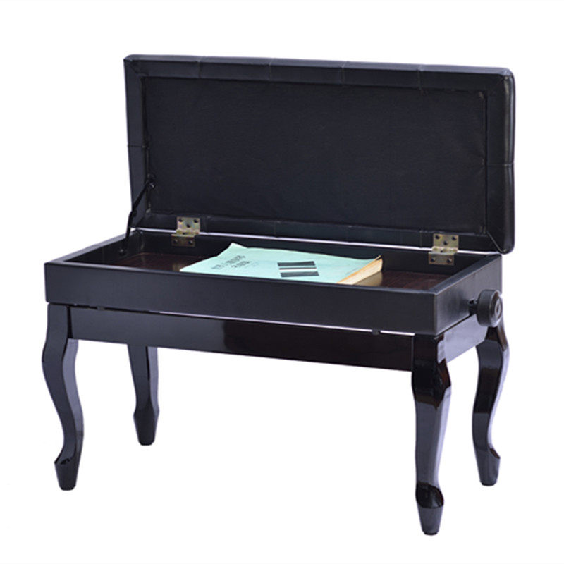 多省市包邮实木双人弯腿钢琴凳 可升降带书箱钢琴椅 儿童电钢琴凳