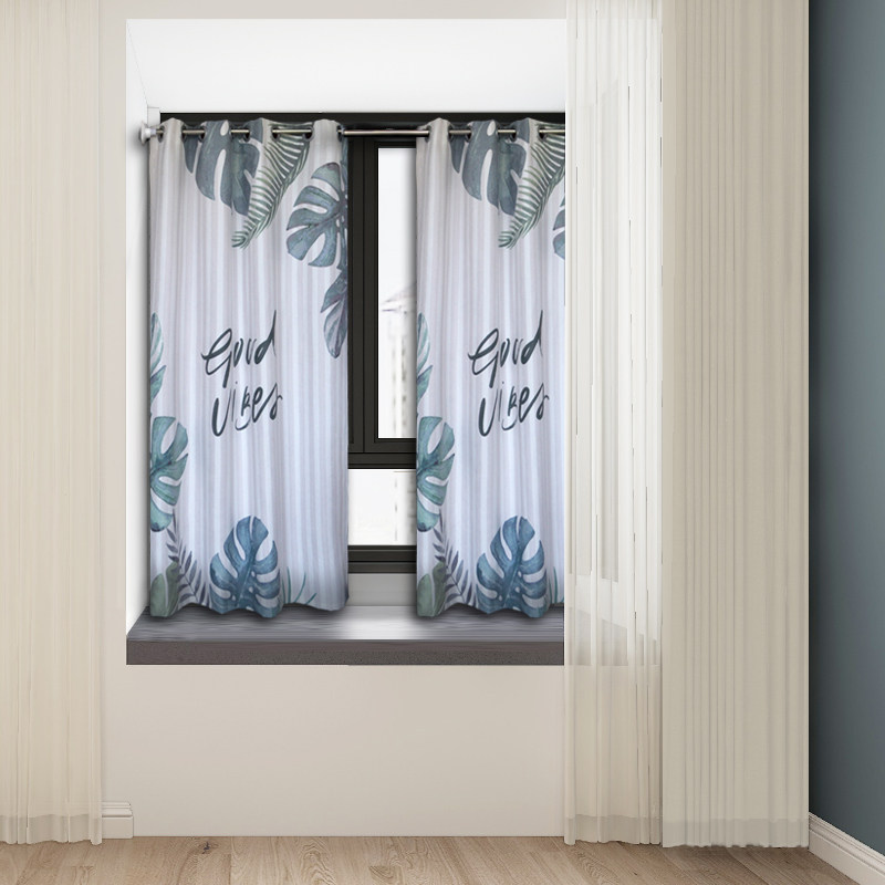 小窗窗帘ins风飘飘窗榻榻米短款凸窗北欧卧室定制窗帘