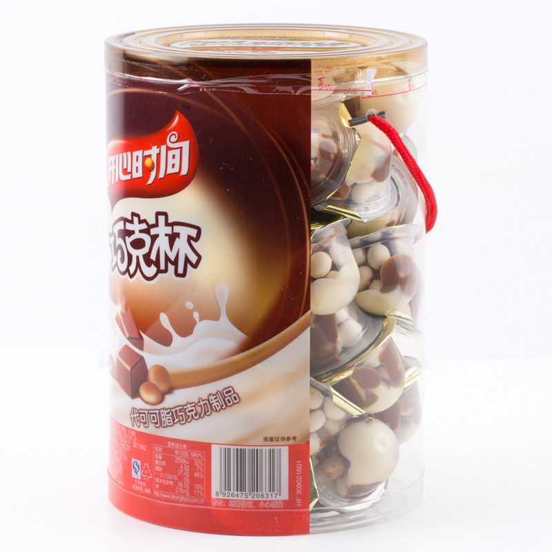 喜之郎开心时间巧克720g桶装巧克力饼干星球零食饼干巧克力