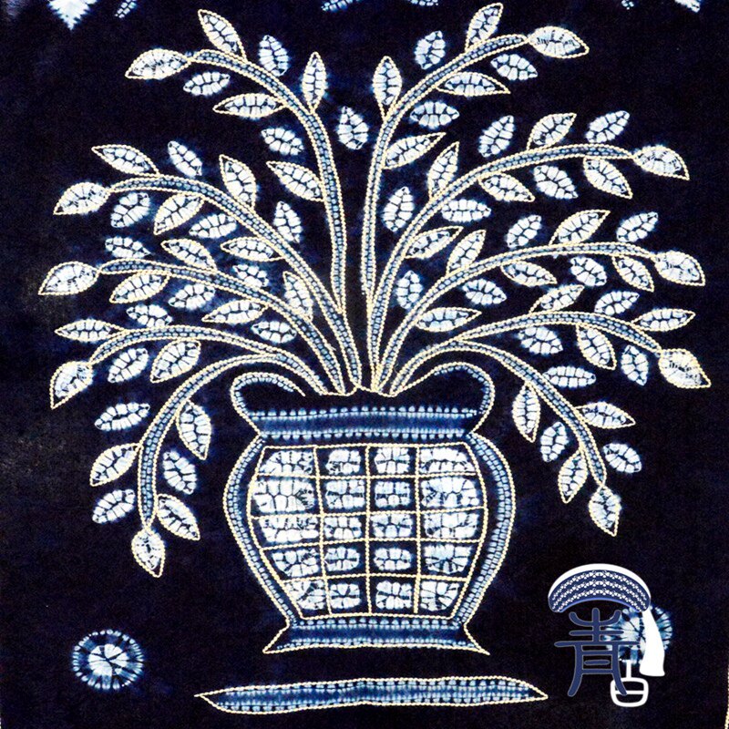 云南少数民族手工艺品大理青白扎染纯棉装饰画餐台茶几白族扎染