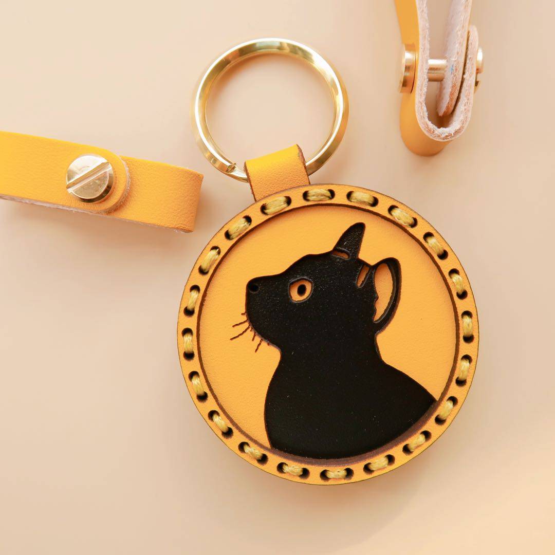 猫咪钥匙扣汽车包包挂饰卡通手工定制刻字生日钥匙扣