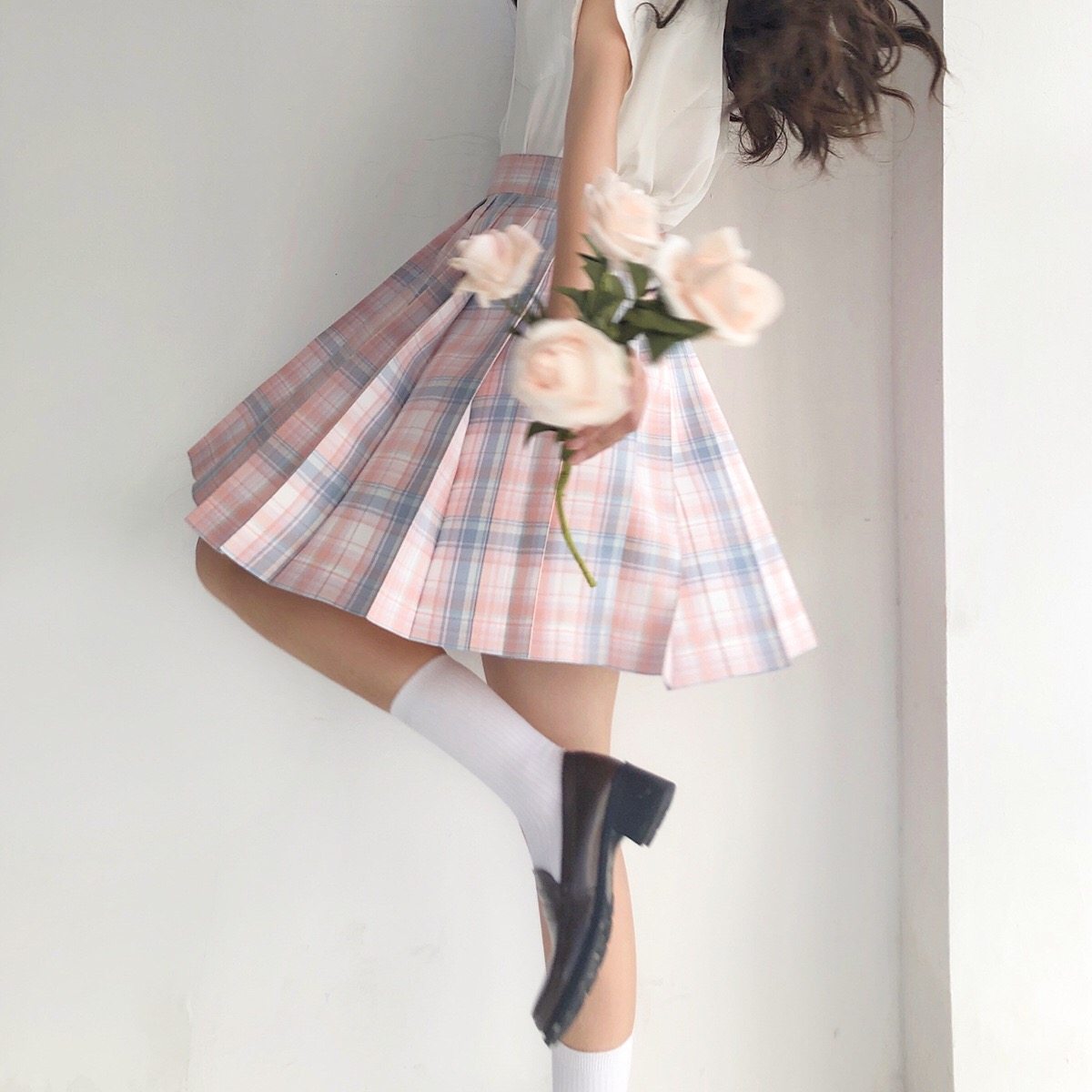 原创正版合欢jk制服百褶裙正统学院风格裙粉学生校服