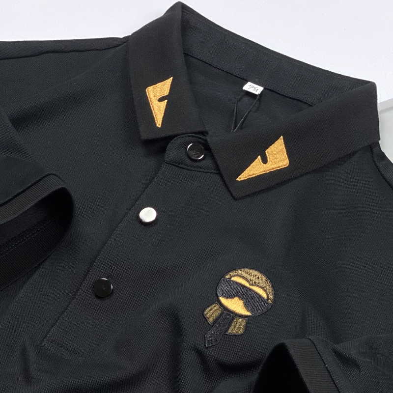 2022春夏季欧洲站丝光珠地polo衫男小怪兽眼睛老佛爷刺绣翻领T恤