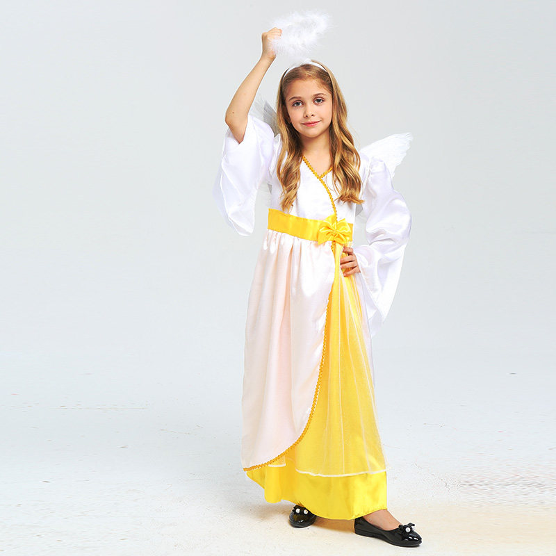 天使万圣节儿童服装幼儿园舞台演出可爱翅膀白天使服饰