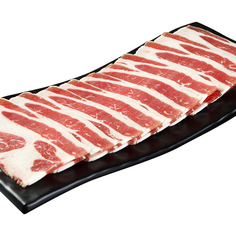 原味牛五花生牛肉新鲜烤肉牛肉食材非腌制原切肥瘦牛肉肥牛片250g