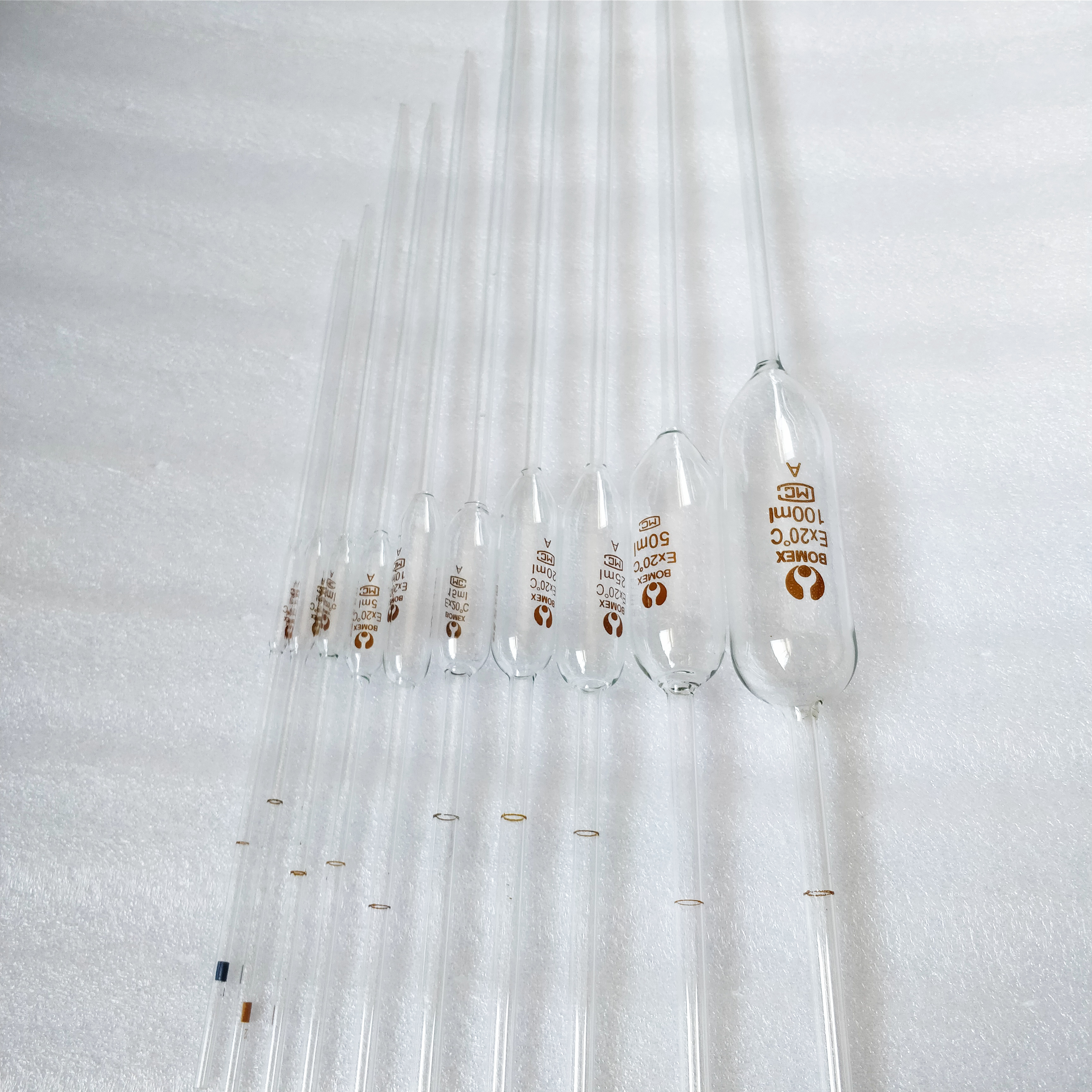 玻璃大肚移液管1/2/3/5/10/15/20/25/50/100ml 移液吸管 大肚吸管