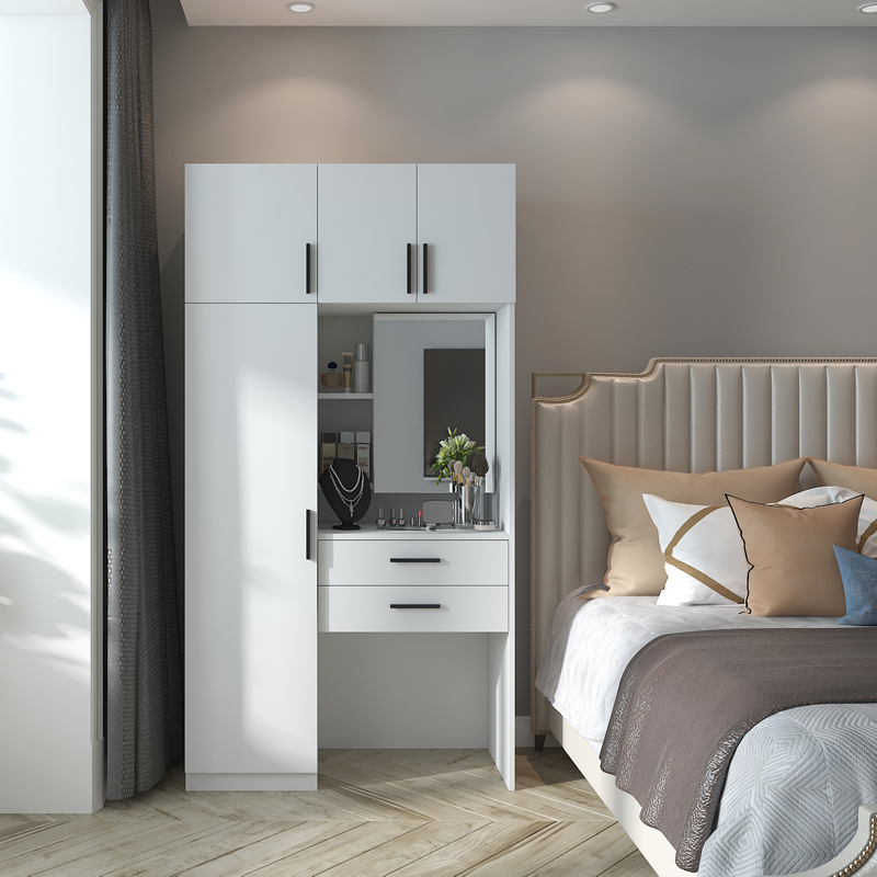 北欧梳妆台衣柜一体收纳梳妆柜现代简约大衣柜梳妆台小户型化妆台