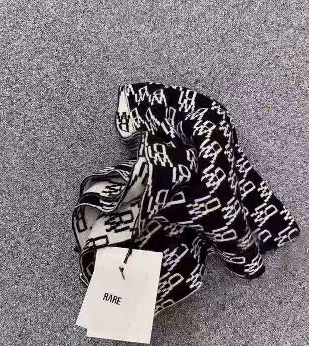 we11done冬季经典黑白披肩围脖提花老花围巾