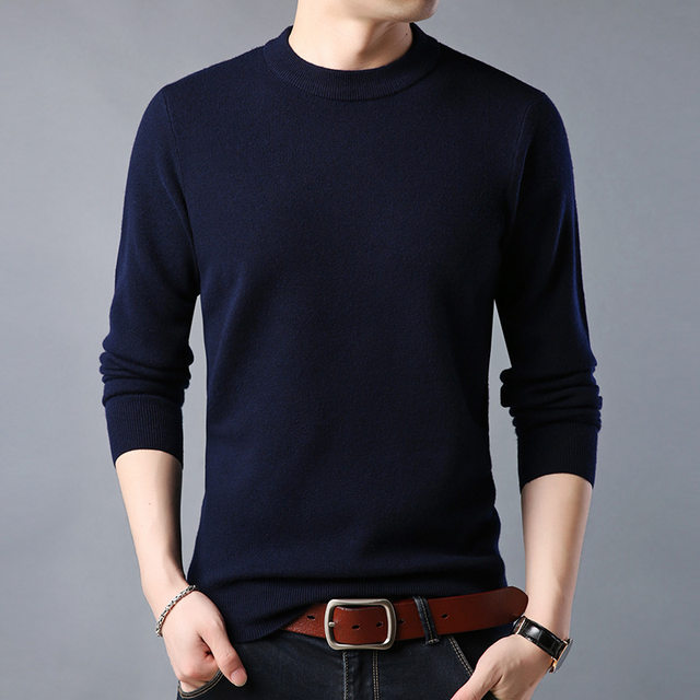 Autumn and winter half high neck sweater men's round neck long sleeve sweater Autumn and winter half high neck sweater men's round neck long sleeve sweater