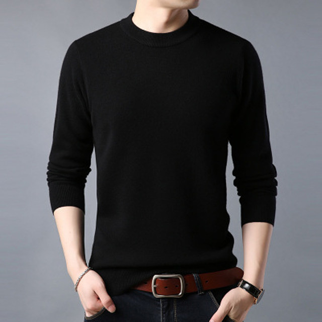 Autumn and winter half high neck sweater men's round neck long sleeve sweater Autumn and winter half high neck sweater men's round neck long sleeve sweater