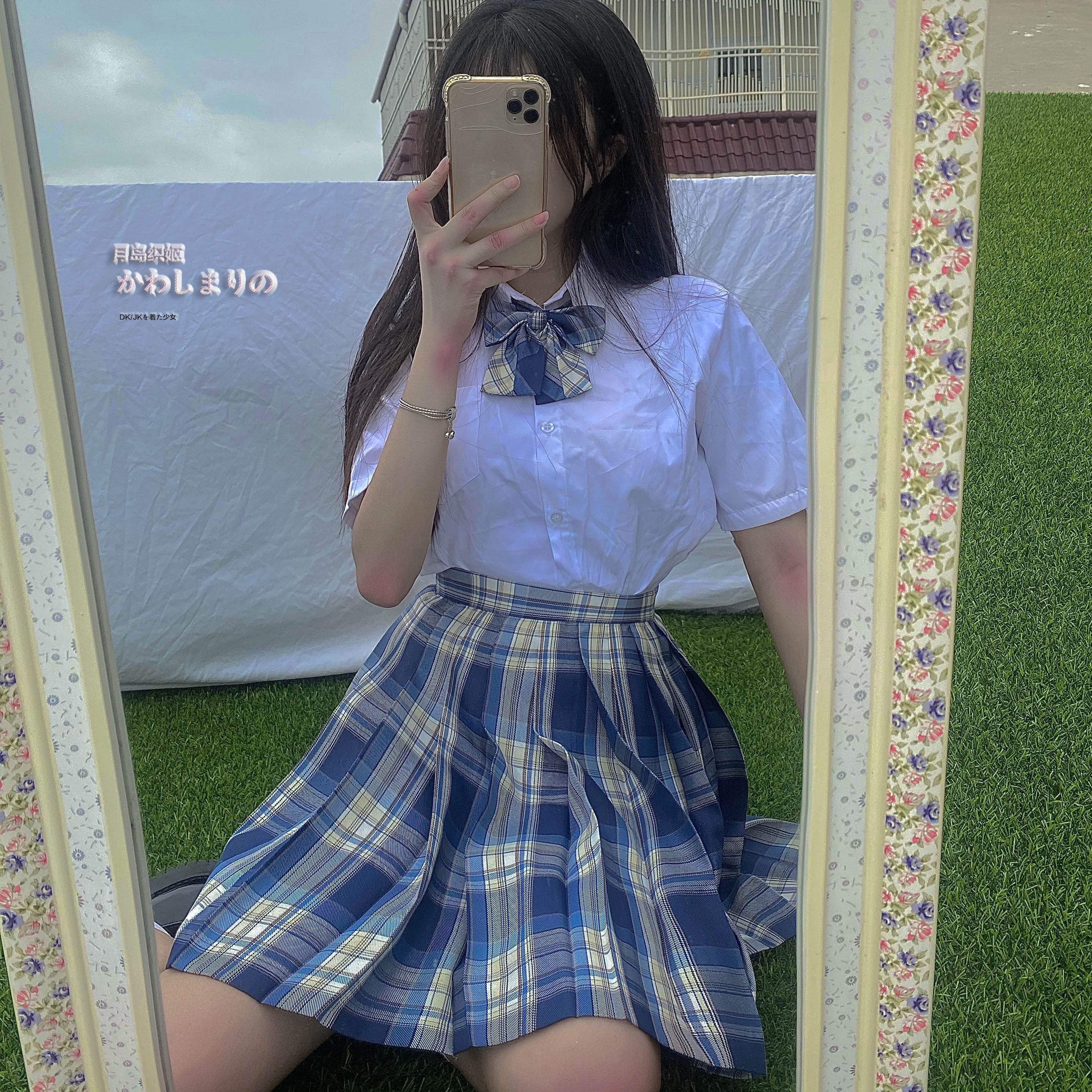 咩啊兔姬原创jk制服校供裙日系格格子百褶裙半身裙