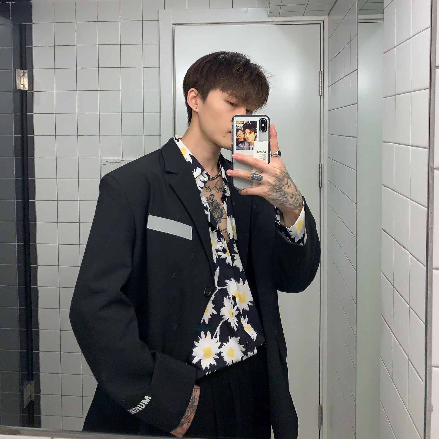 崔布局/gd回归抗皱面料长袖碎花衬衫男韩版帅气百搭休