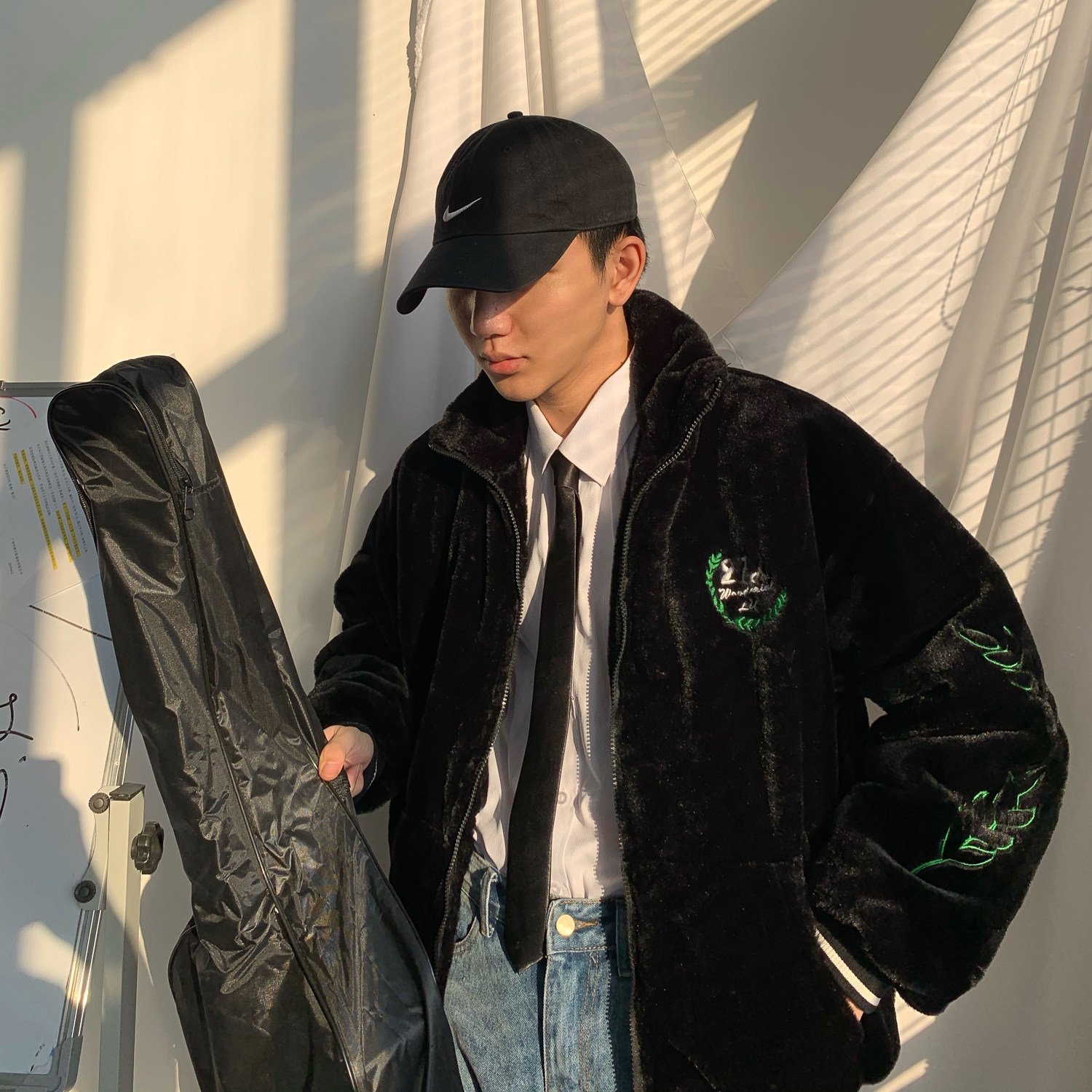 崔布局/19aw韩国高中生在穿的兔绒毛外套男冬季加绒情侣百搭夹克