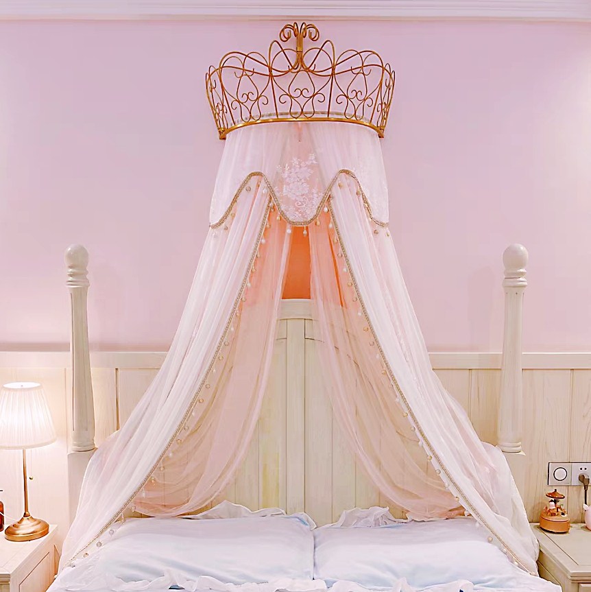 特价圆形防蚊帐幔蕾丝纱帐床头床幔儿童美容床幔